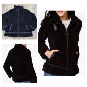 Madden Girl junior’s black Sherpa jacket